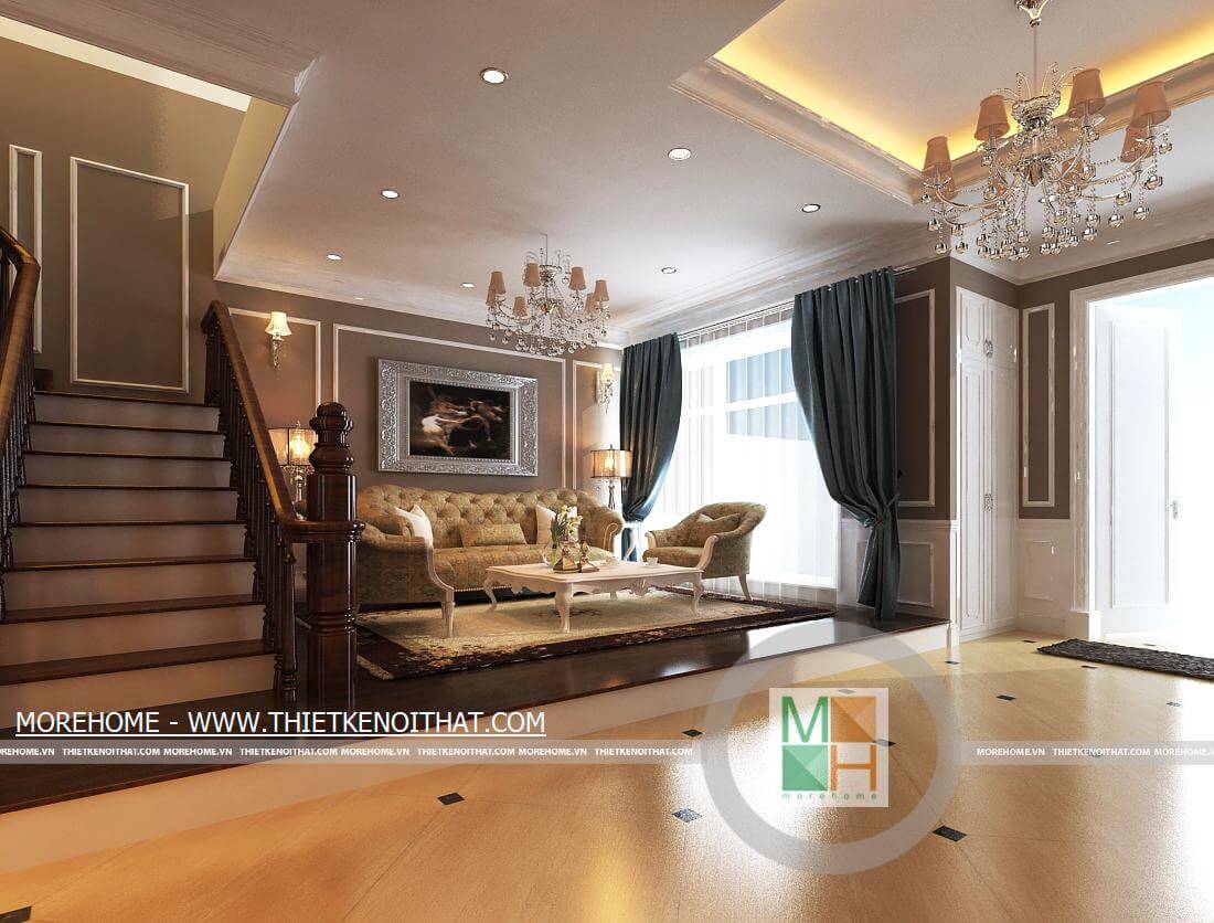 Thiết kế nội thất biệt thự Vinhomes Riverside tân cổ điển sang trọng- Khu biệt thự Hoa Lan HL0516